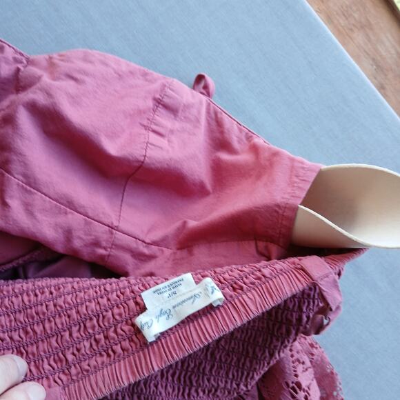 AEO Pink Bustier Lace Babydoll Dress Small removable padding adjustable straps - Picture 7 of 16